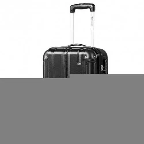 18" ABS Lightweight Hardshell Luggage Suitcase with 4-Wheel-Black