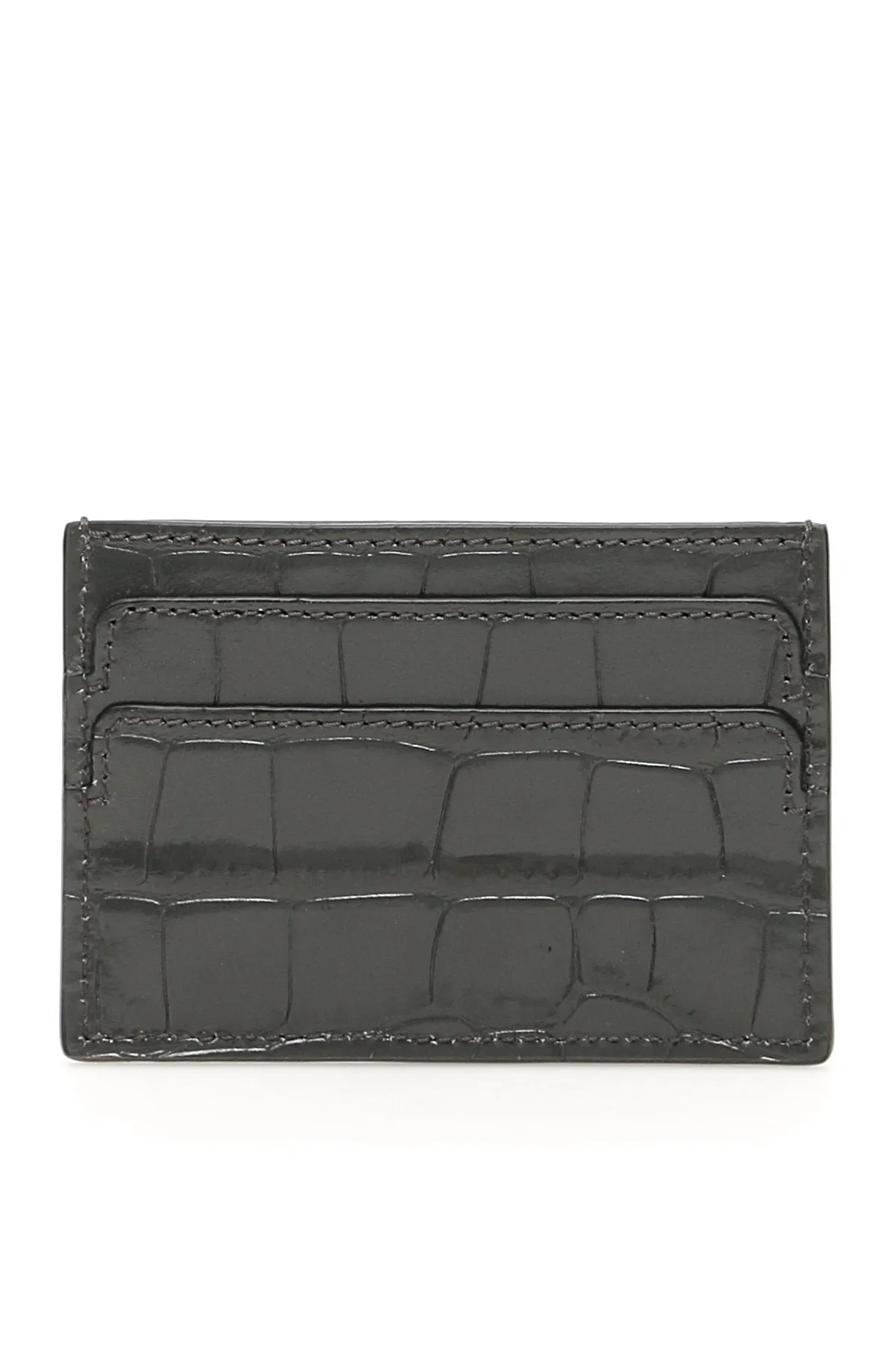 Alexander McQueen Crocodile Embossed Skull Cardholder