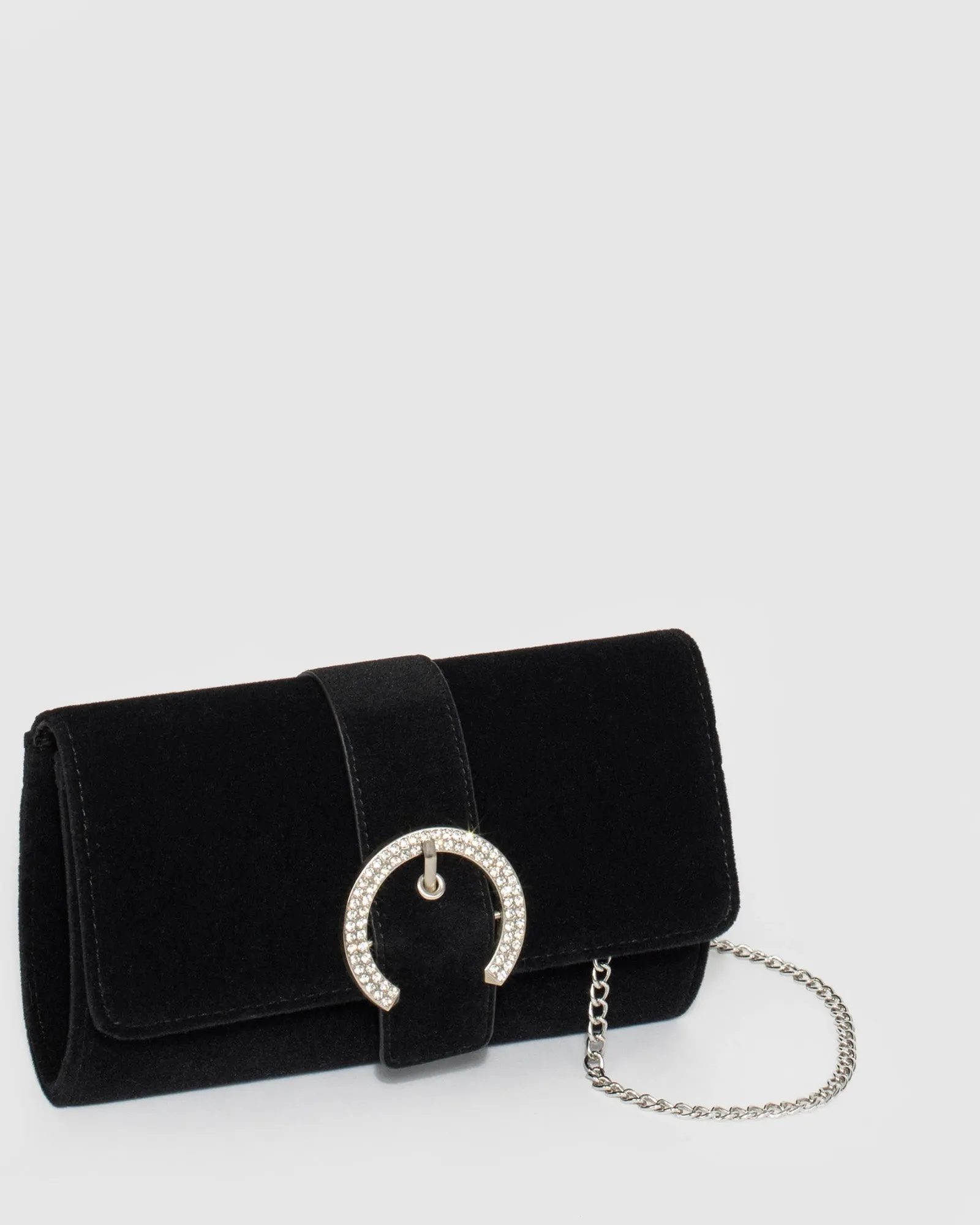 Black Bojana Buckle Clutch Bag