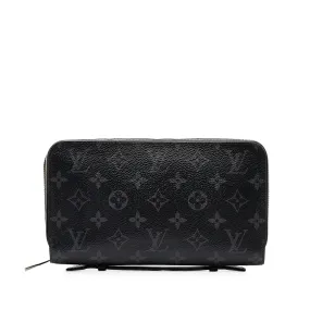 Black Louis Vuitton Monogram Eclipse Zippy XL Long Wallets