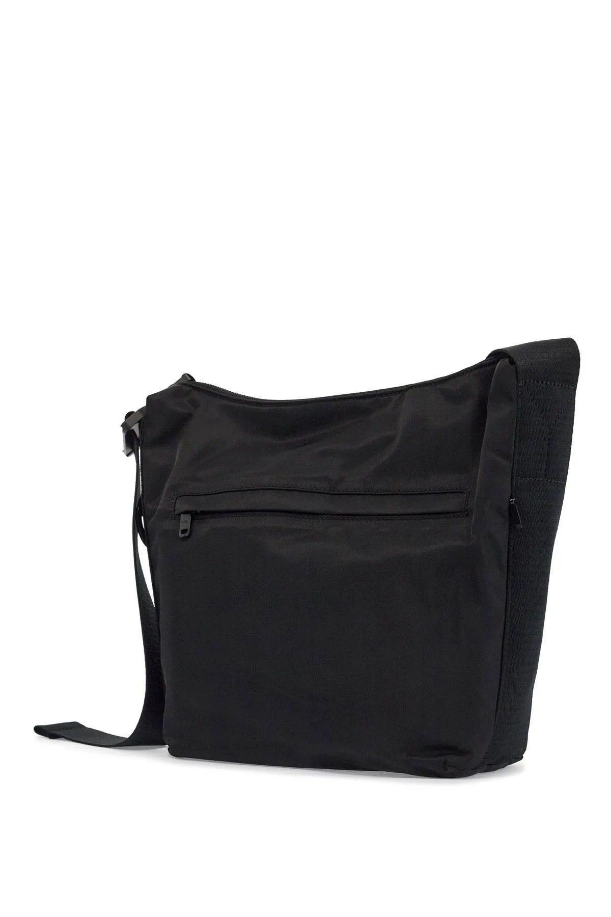 BLACK RECYCLED POLYESTER SACOCHE WITH ADJUSTABLE STRAP