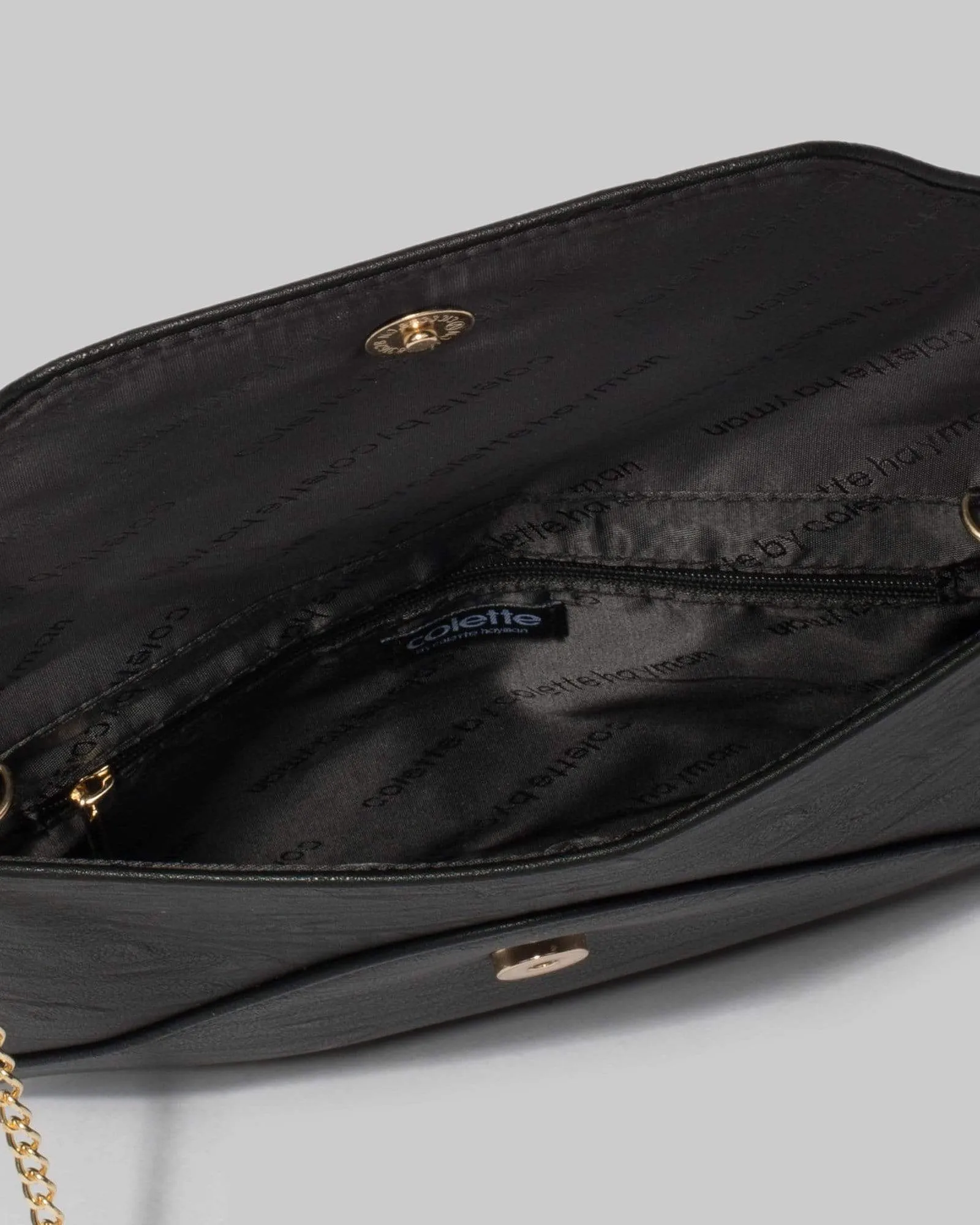 Black Samantha Square Clutch Bag