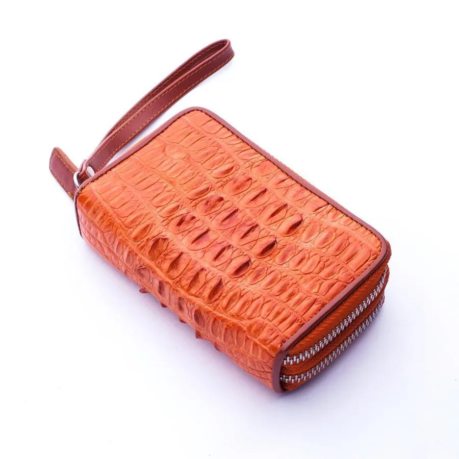 Brown Crocodile Tail Skin Wallets