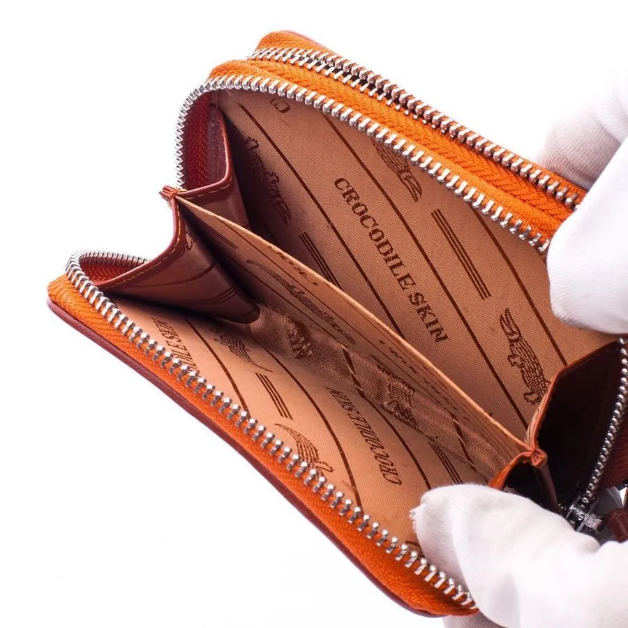 Brown Crocodile Tail Skin Wallets