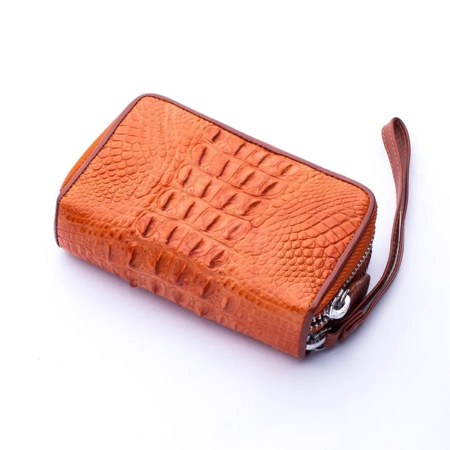 Brown Crocodile Tail Skin Wallets