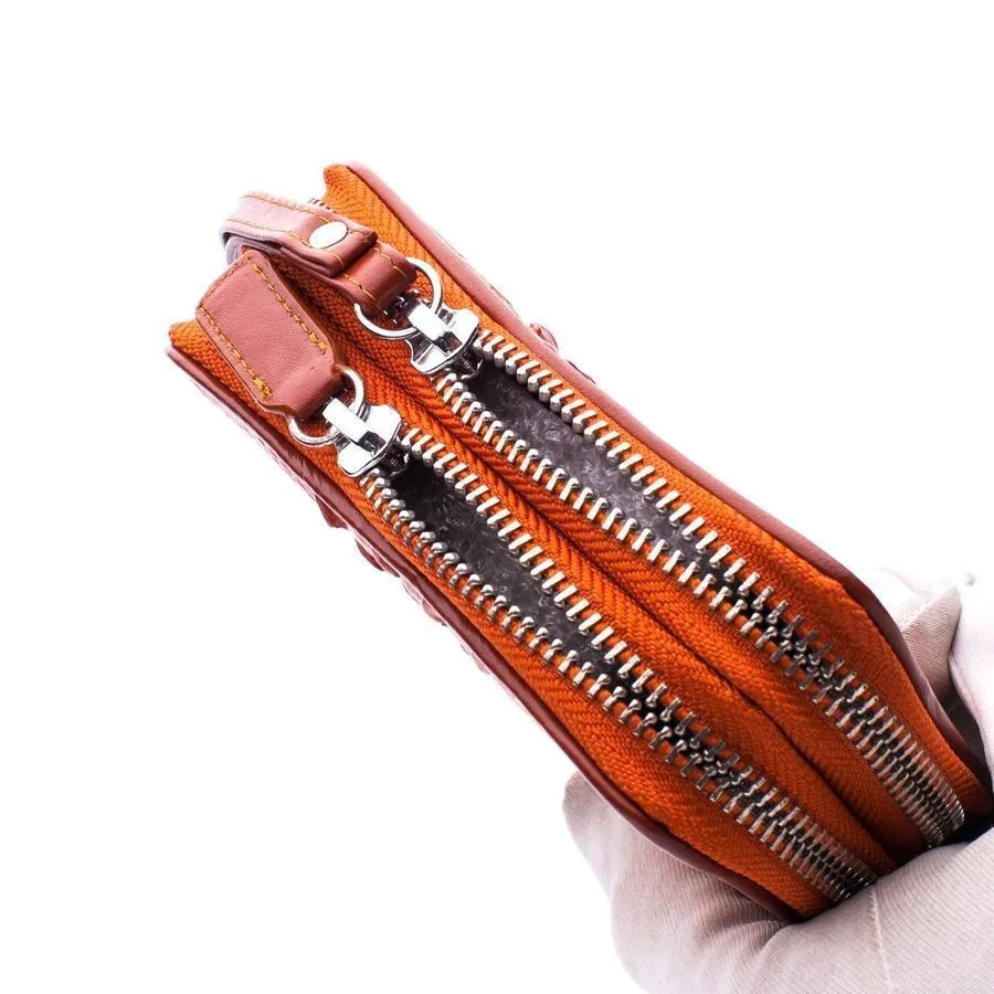 Brown Crocodile Tail Skin Wallets