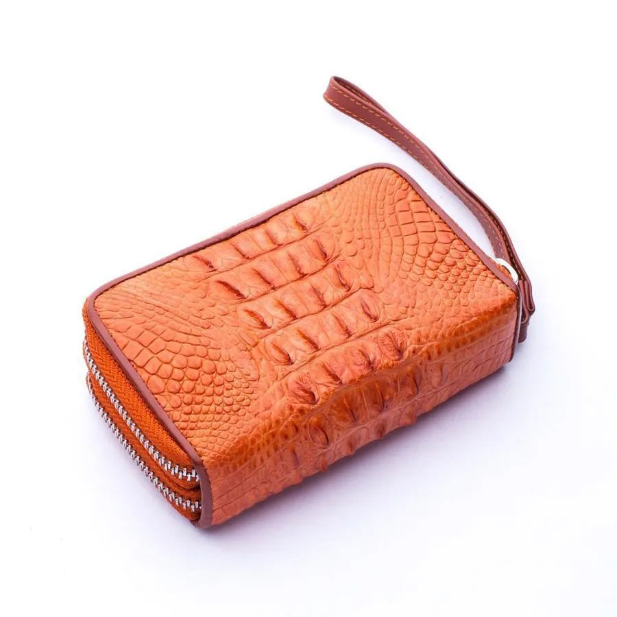 Brown Crocodile Tail Skin Wallets