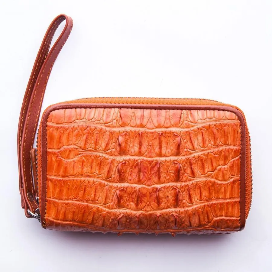 Brown Crocodile Tail Skin Wallets