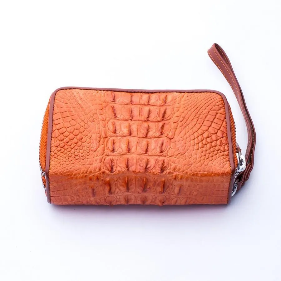 Brown Crocodile Tail Skin Wallets