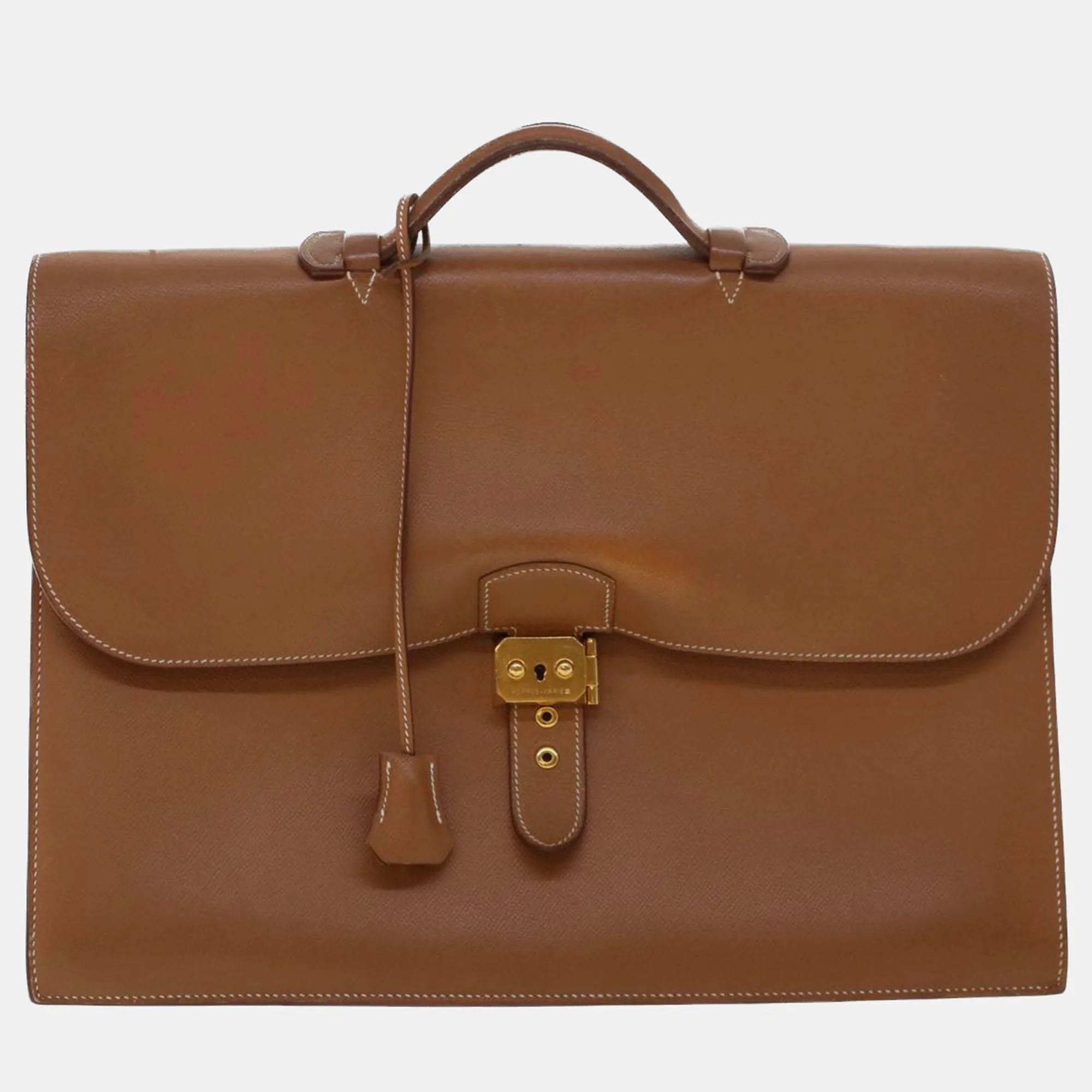 Brown Leather Epsom Sac &agrave; D&eacute;p&ecirc;ches 41 Briefcases Bag