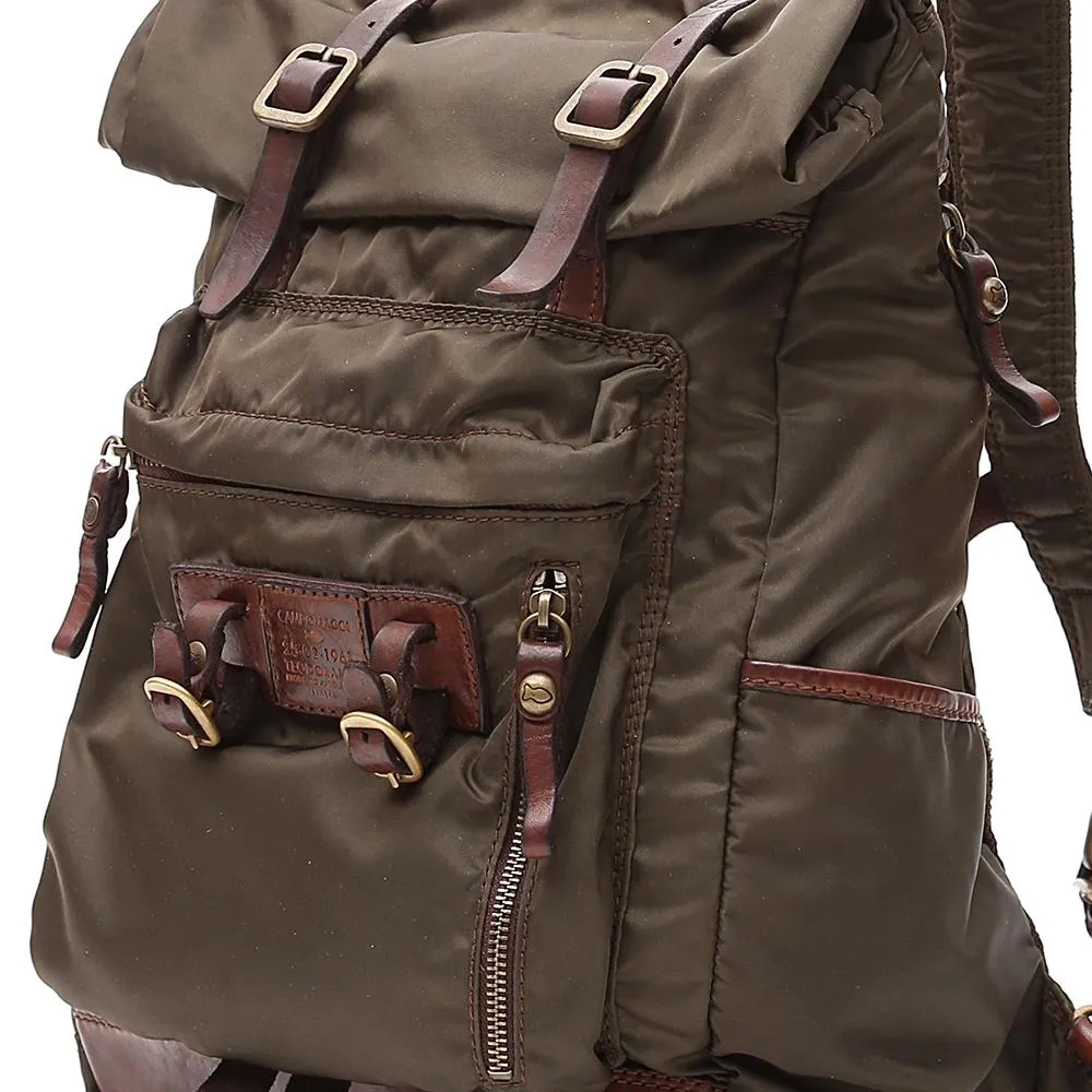 Campomaggi Military Backpack, Leather and Nylon