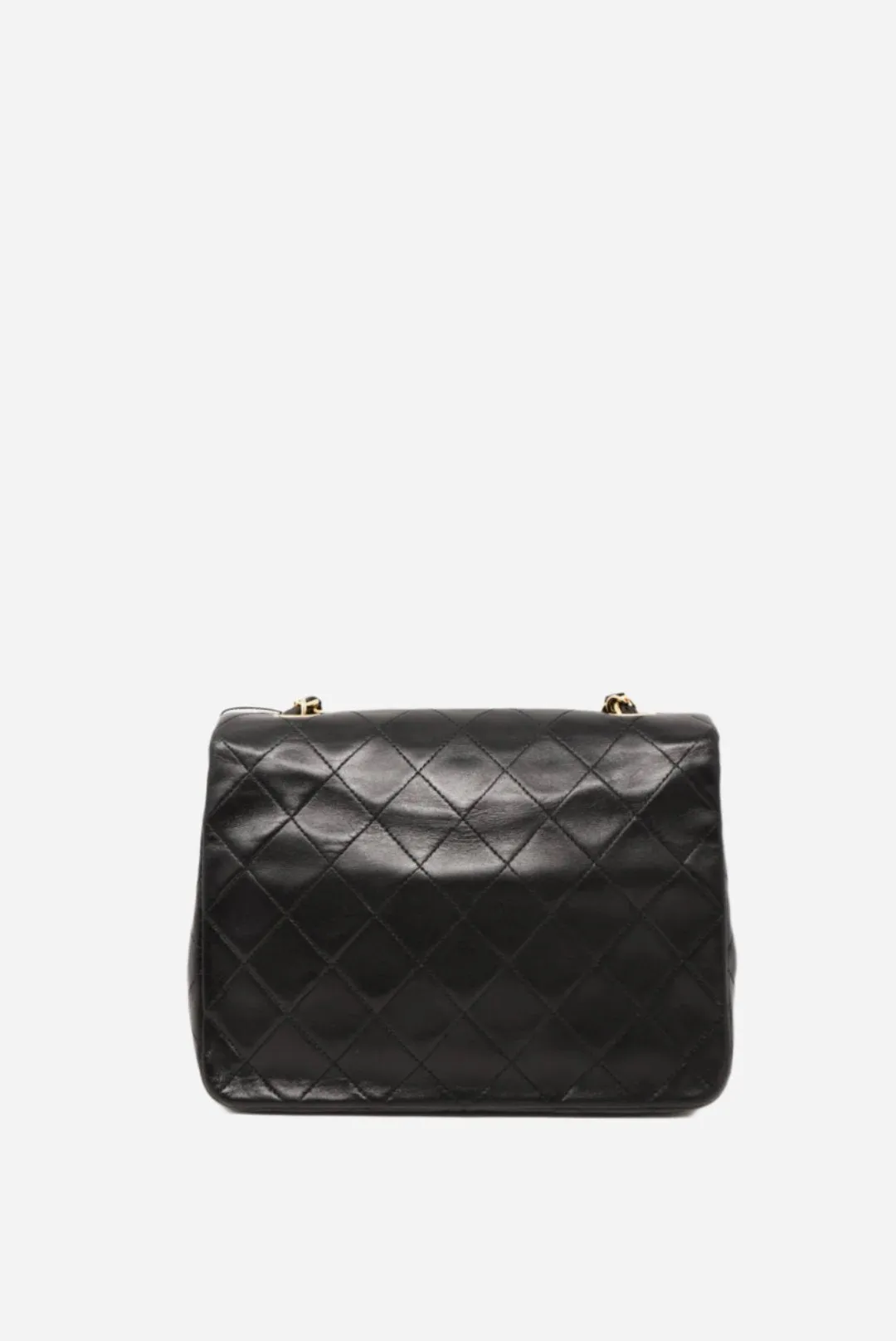 CHANEL Black Lambskin Mini Square 1991-1994 refurbished