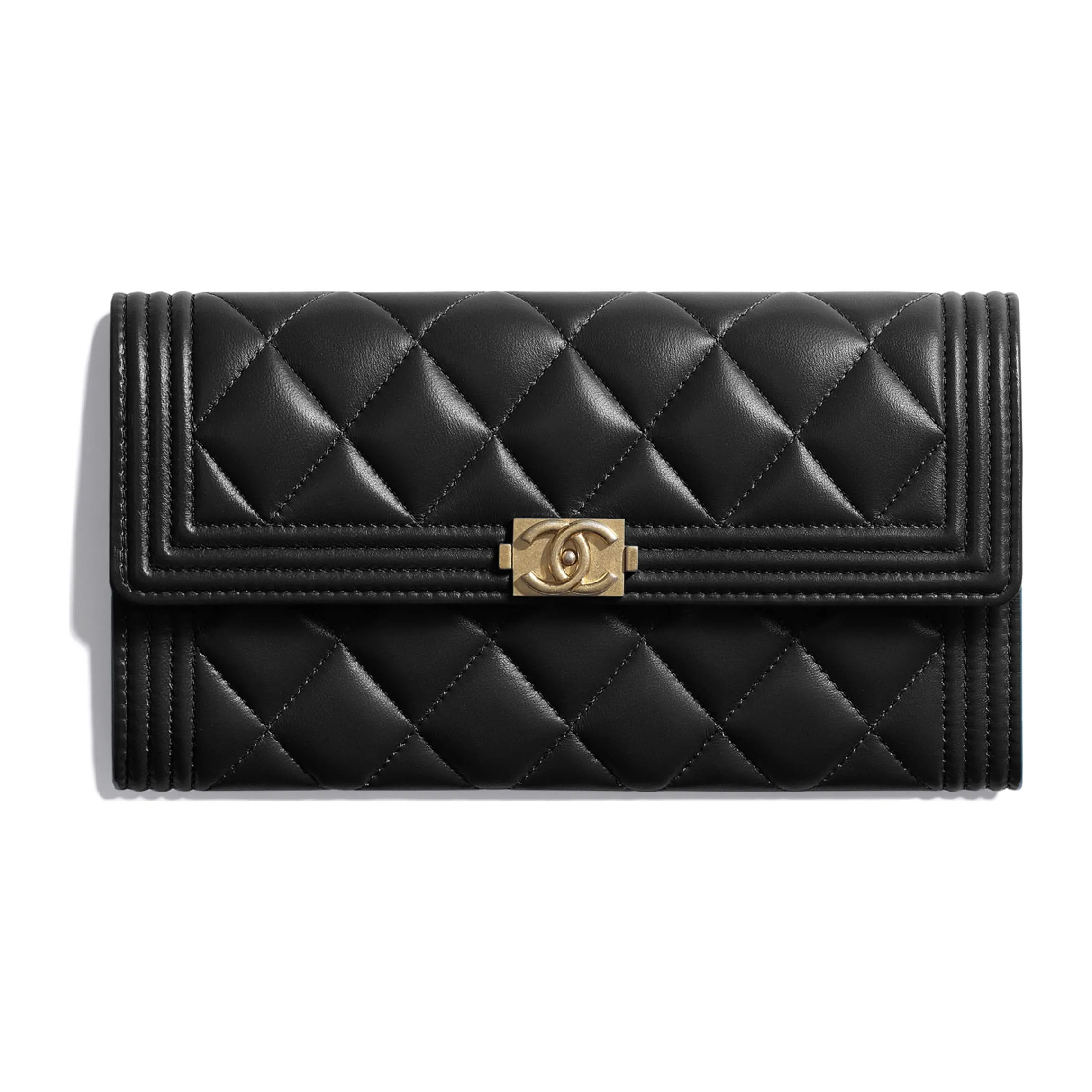 Chanel Quilted Lambskin Boy Long Flap Wallet