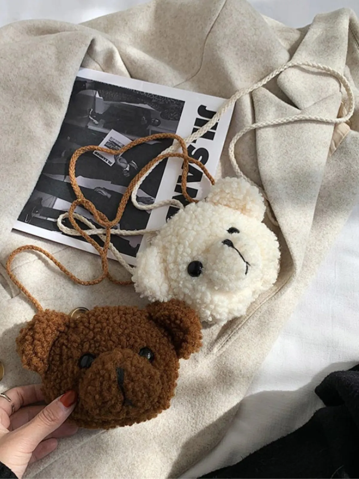 Cuddle Buddy Plush Bear Crossbody Bag