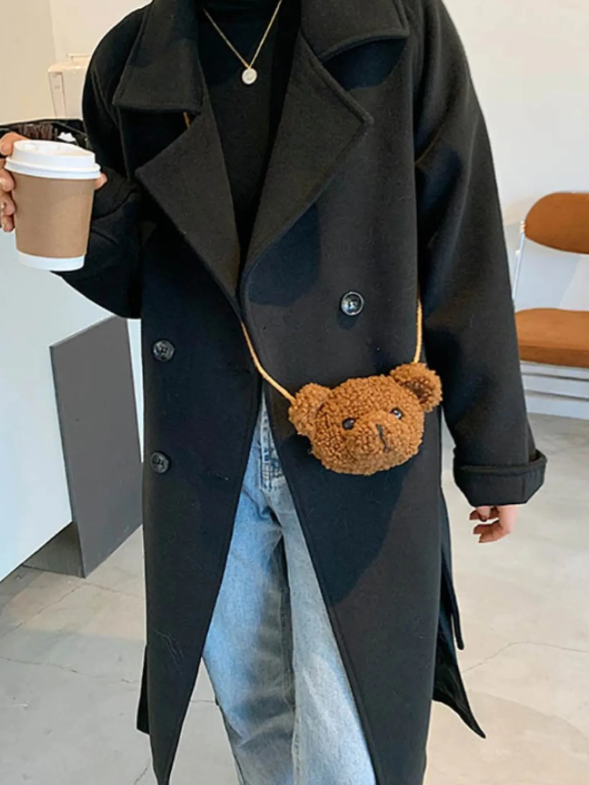 Cuddle Buddy Plush Bear Crossbody Bag