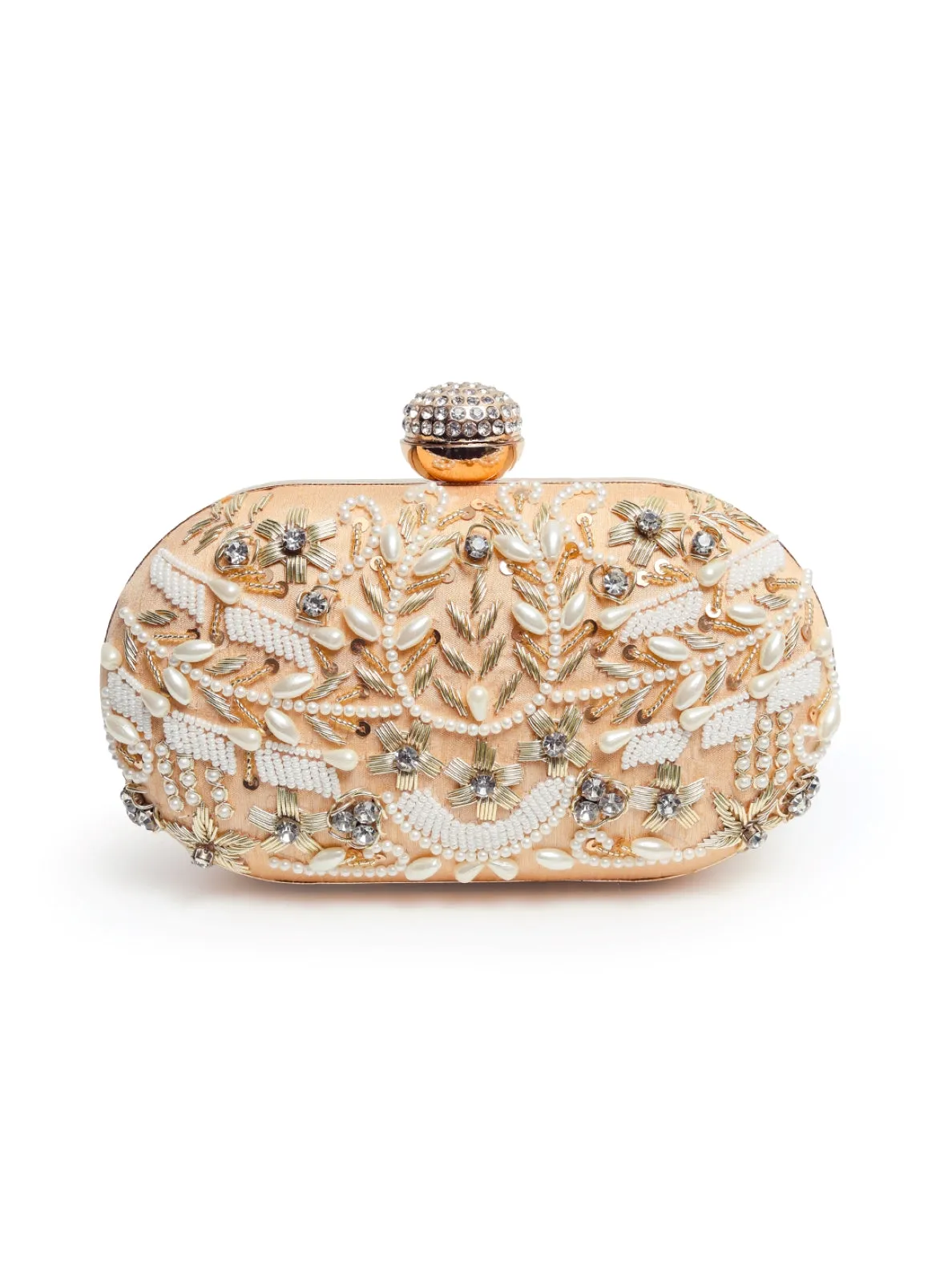 Elizah Gold Zardozi Hand Embroidered Clutch