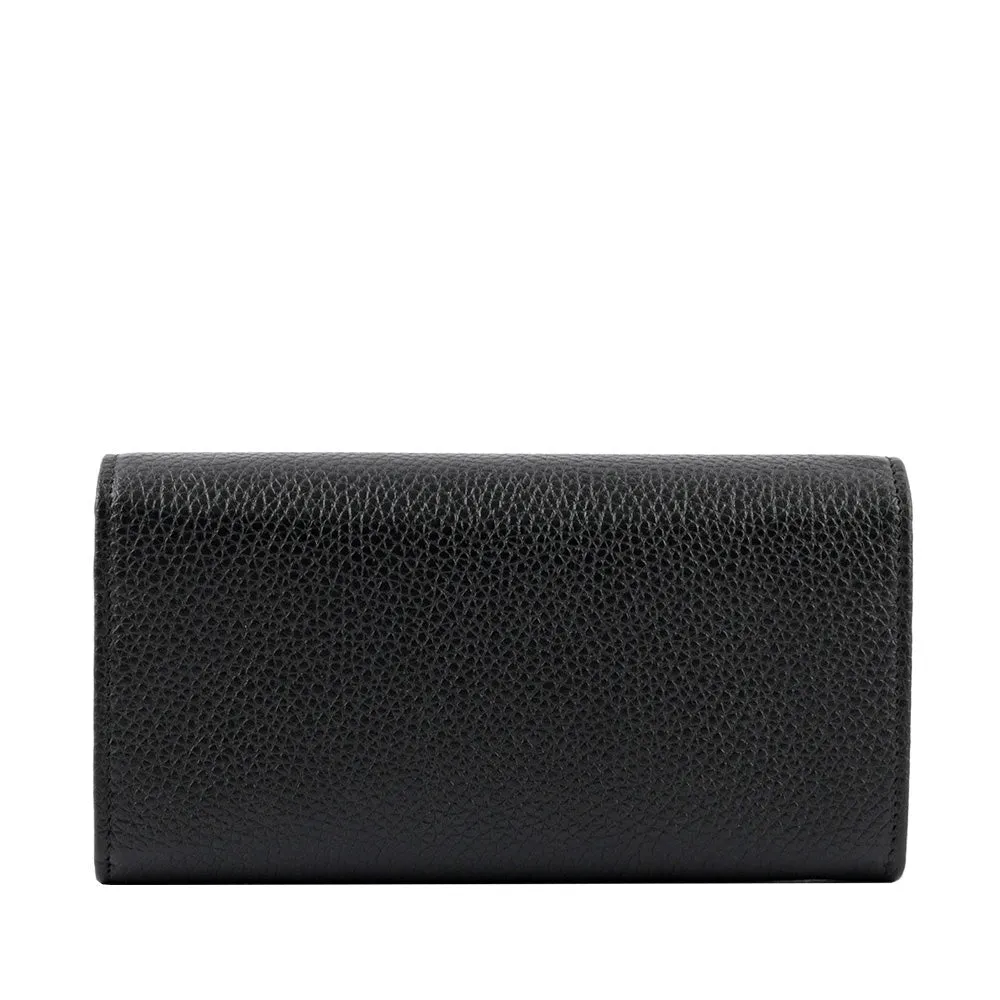 Gucci 598206 A7M0G 1000 Soho Women's Black Calf-Skin Leather Flap-Closure Wallets (GGWW3608)