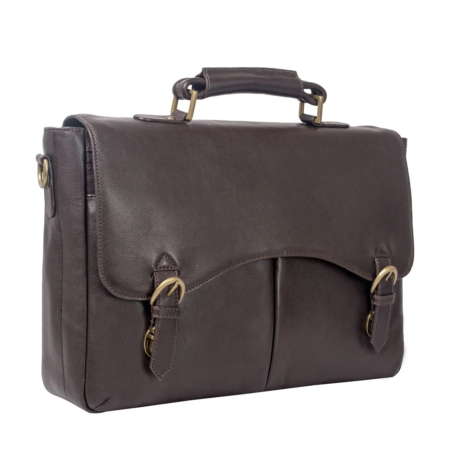 Hawkins Leather 15" Laptop Compatible Briefcase Work Bag