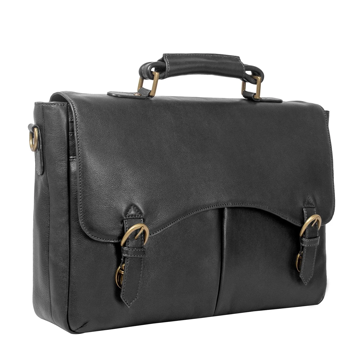 Hawkins Leather 15" Laptop Compatible Briefcase Work Bag