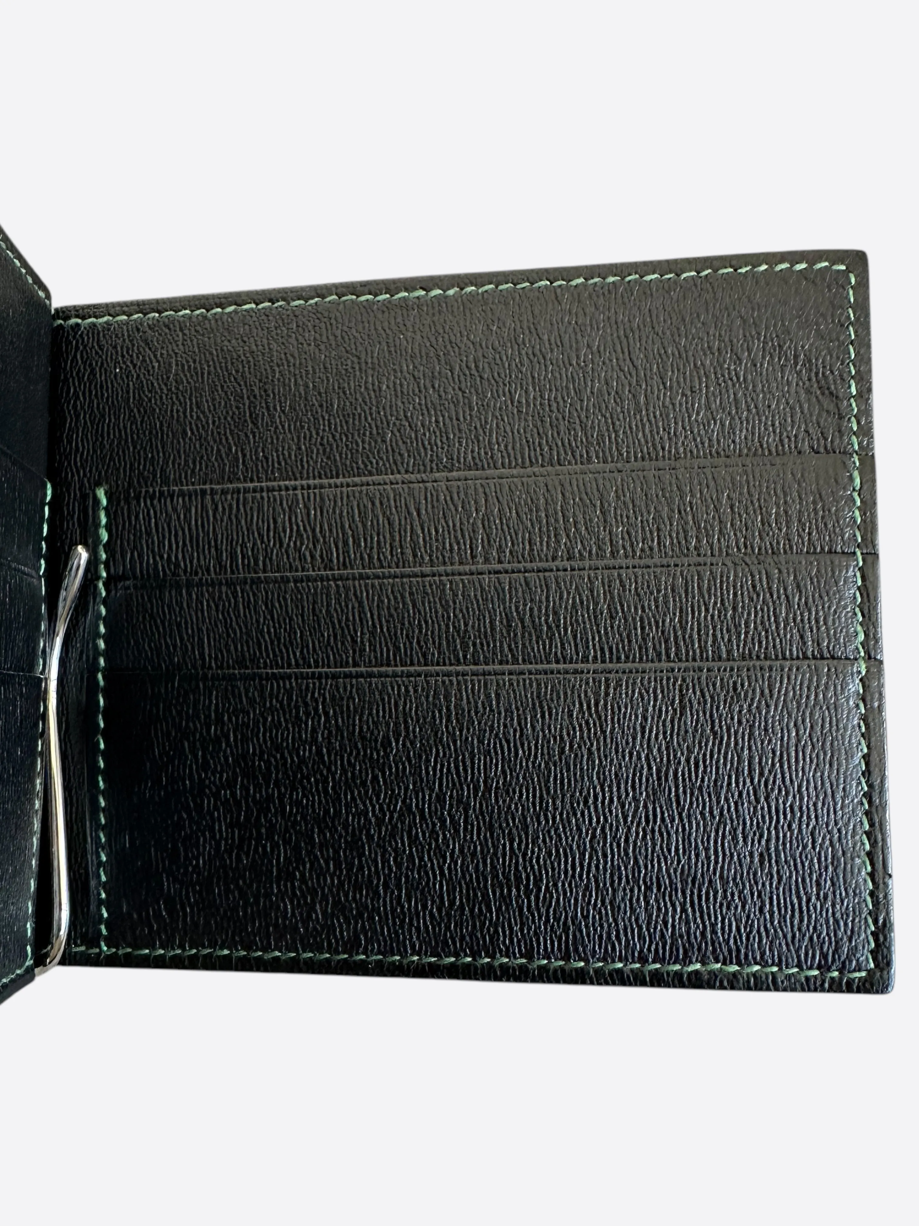 Hermes Green Alligator Poker Compact Wallet