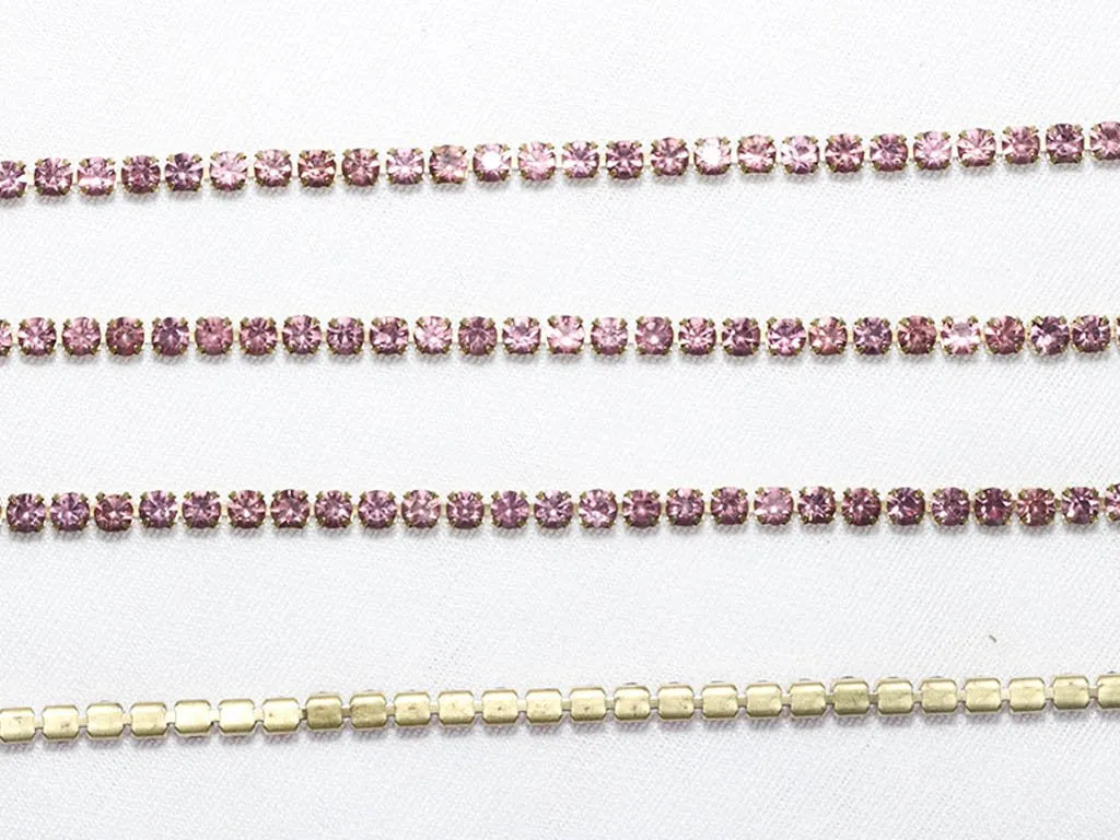 Light Purple Designer Closed Glass Cup Chains - 12 ss