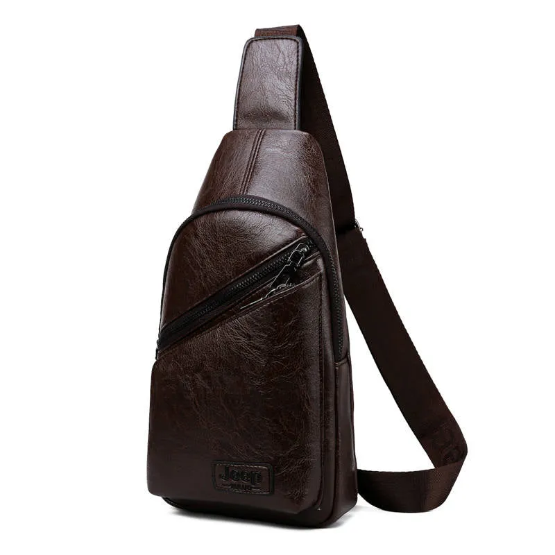 Men's Casual Leather Shoulder Bag | Set