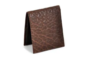 Men's Leather Bi-Fold Wallet - Buffalo & Calf Leathers - Walnut Brown