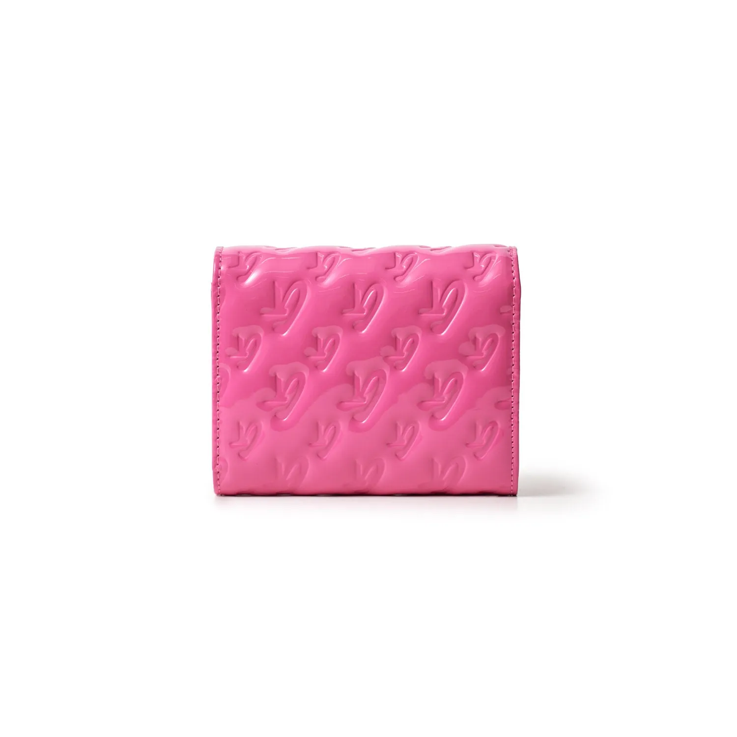 MONOGRAM GOLD COMPACT WOC - HOT PINK