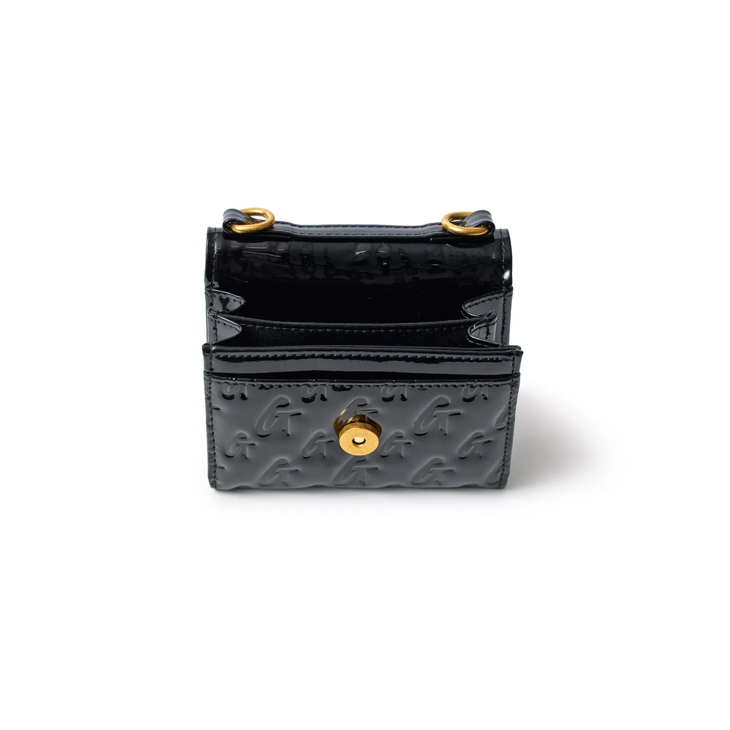 MONOGRAM GOLD COMPACT WOC - MIRROR BLACK