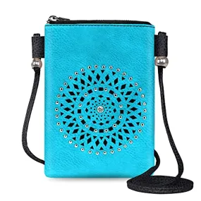 Montana West Leather Crossbody Cell Phone Purses for Women Western Crossbody Bag Wallet Pouch PH02-216BK