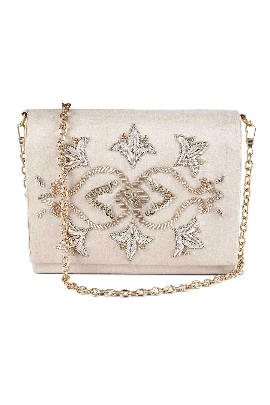 Off-White Motif Hand-Embroidered Clutch