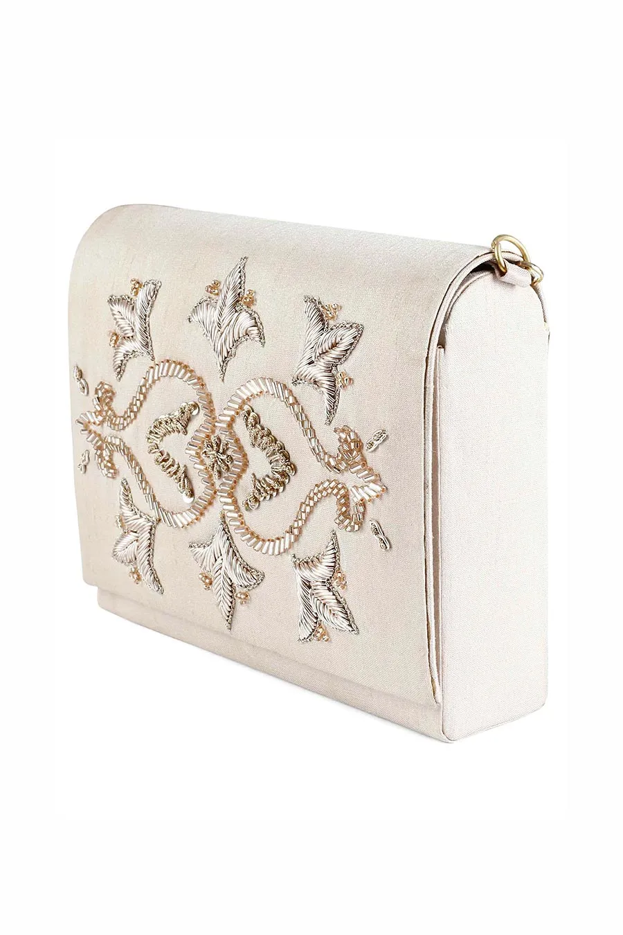 Off-White Motif Hand-Embroidered Clutch