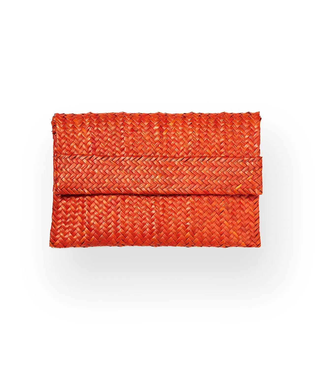 Orange Raffia Clutch