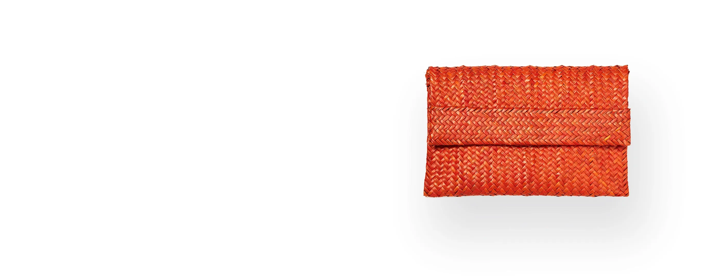 Orange Raffia Clutch