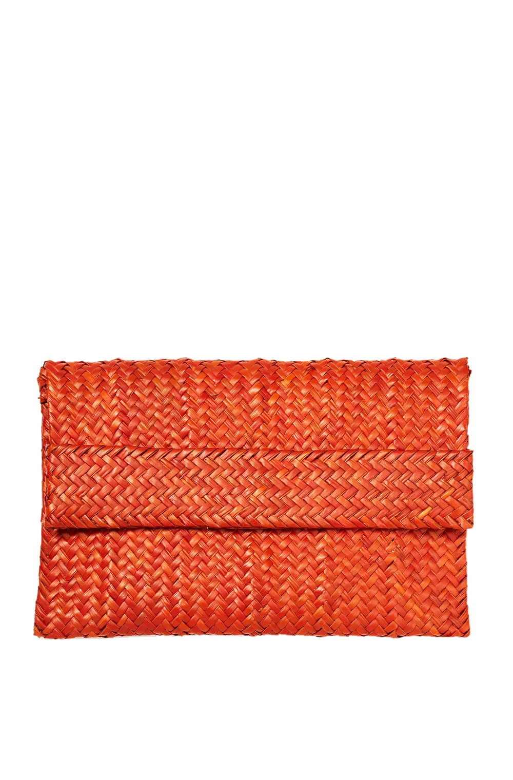 Orange Raffia Clutch