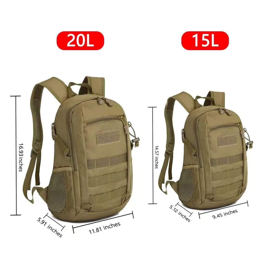 Outdoor Tactical Backpack Military Rucksacks Men 15L & 20L Waterproof Sport Travel Backpacks