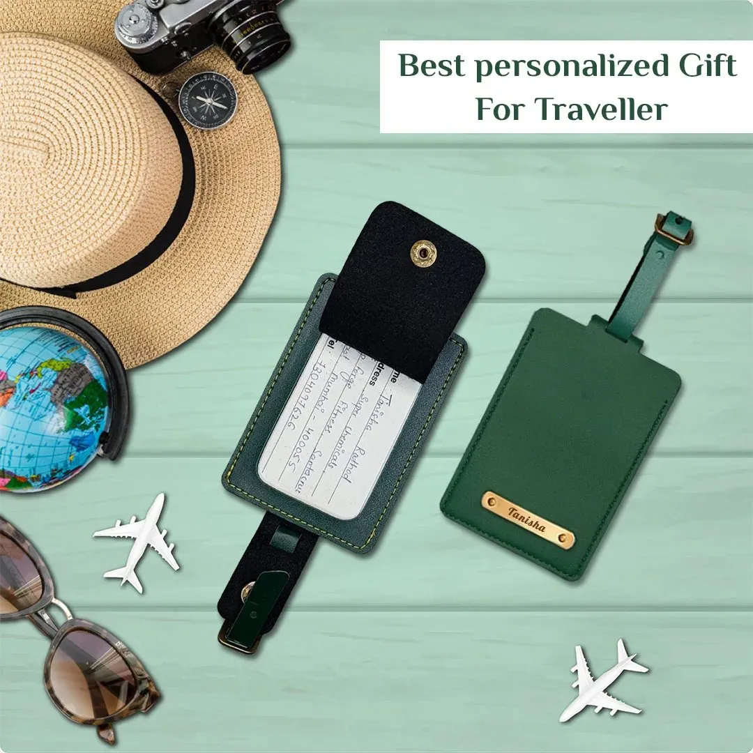 Personalized Name Travel Luggage Tag - Green