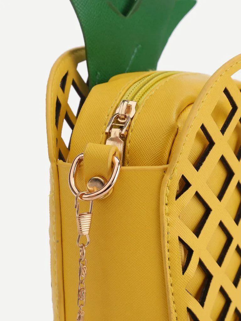 Pineapple Shaped PU Chain Crossbody Bag