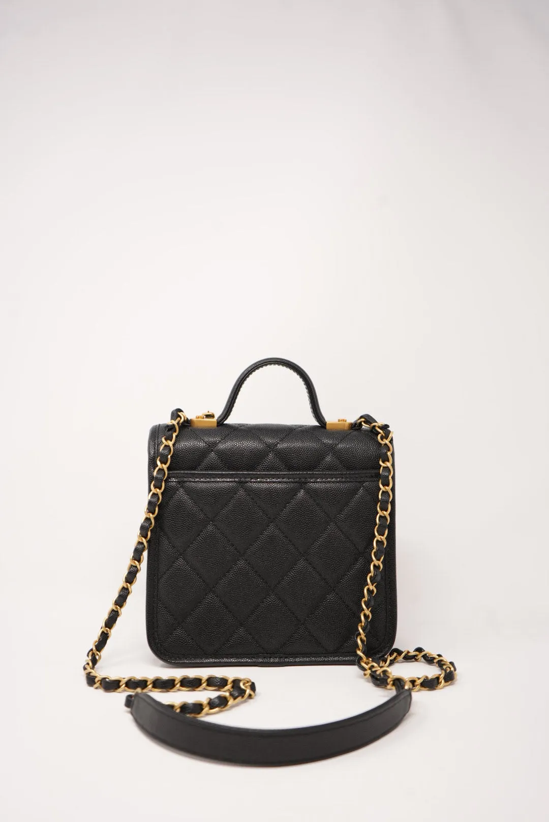 Pre-Owned Chanel 22K Flap with Top Handle Caviar