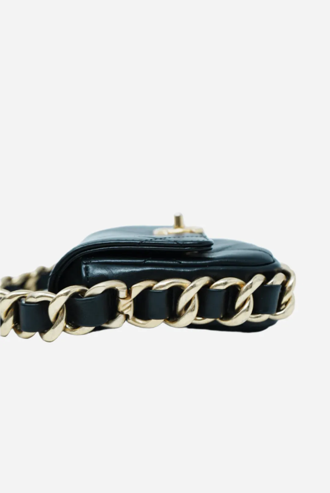 Pre-Owned Chanel Calfskin Mini Framing Chain Bag Black