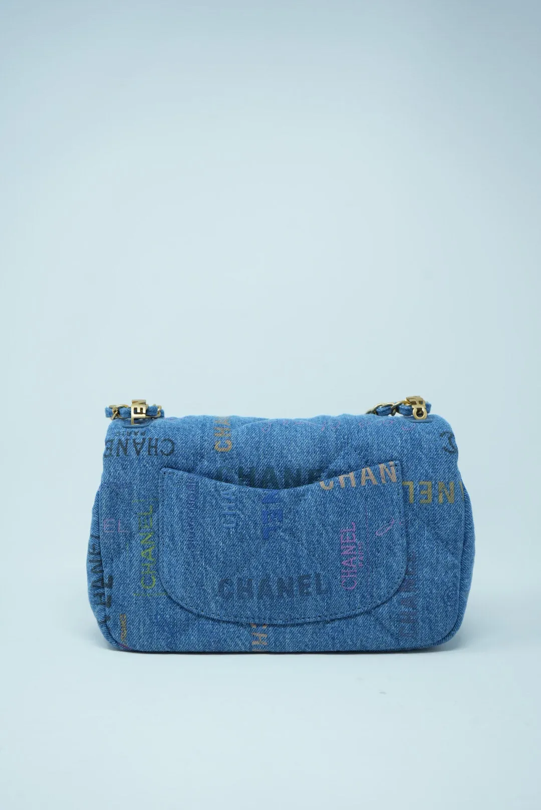 Pre-Owned Chanel Denim Mini Flap Bag New