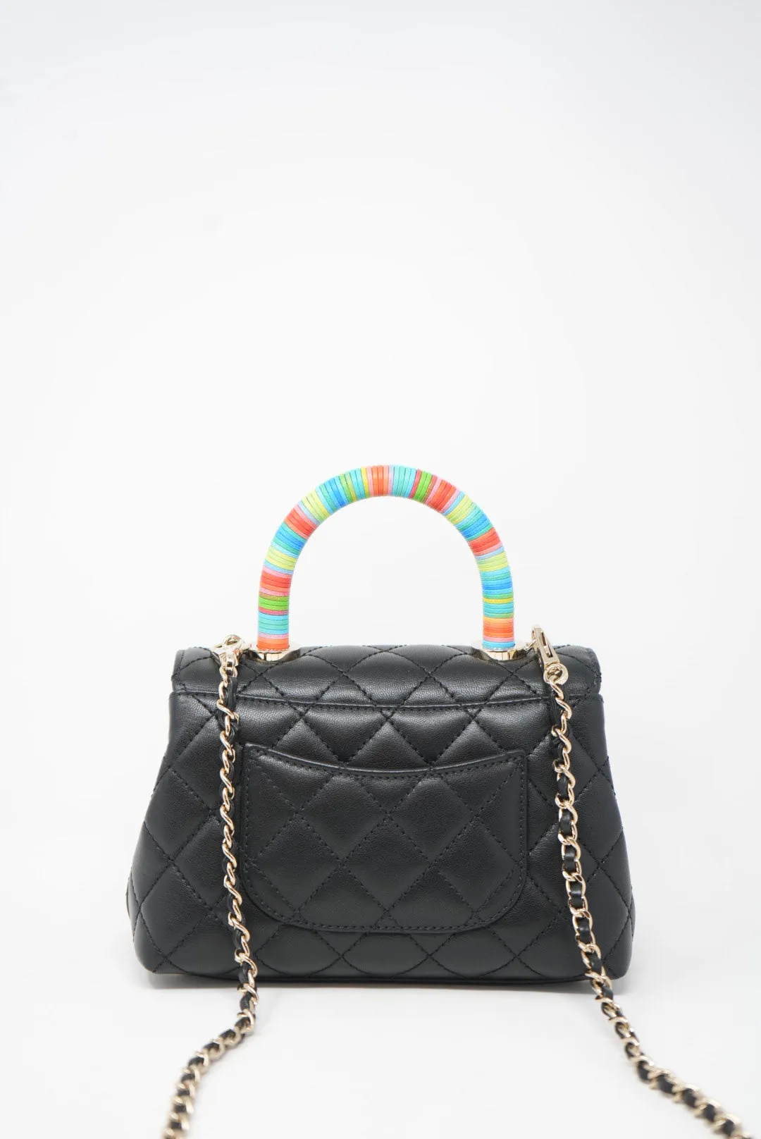 Pre-owned CHANEL Extra Mini Rainbow Coco Handle 2021