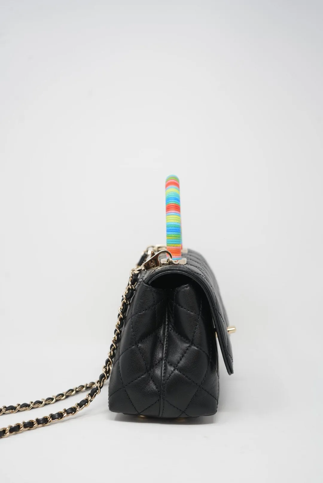 Pre-owned CHANEL Extra Mini Rainbow Coco Handle 2021