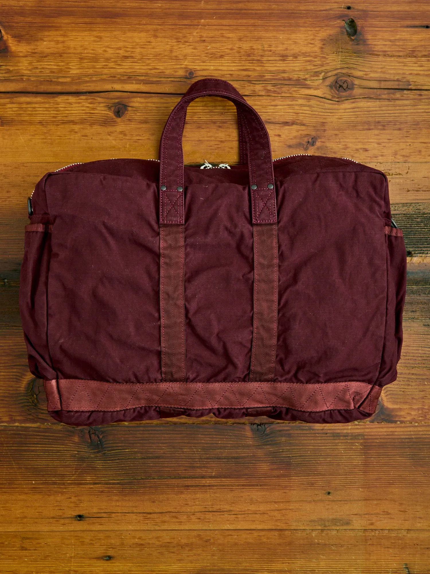 "Crag" 2-Way Boston Bag (S) in Burgundy