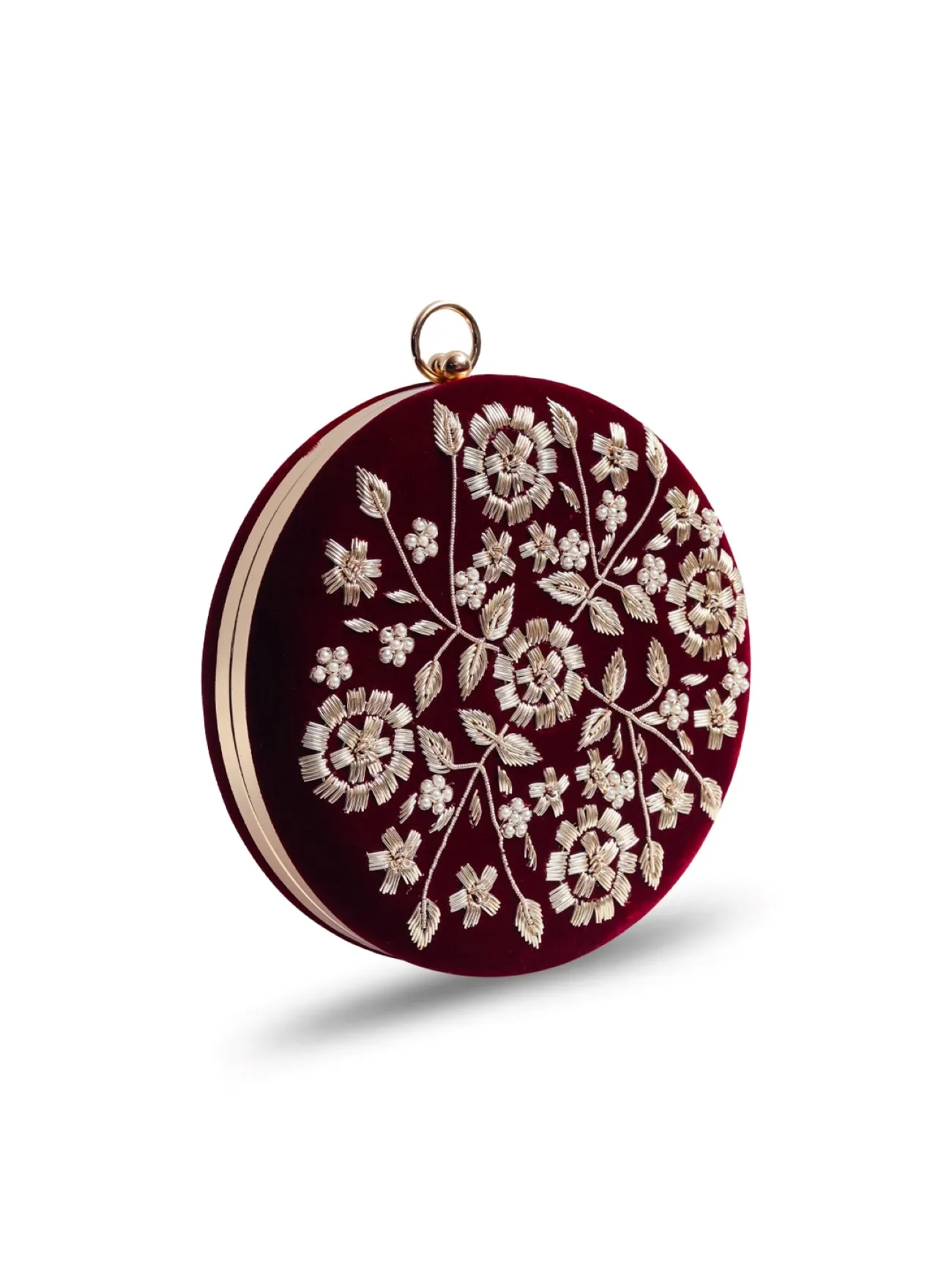 Shalimar Maroon Hand Embroidered Clutch