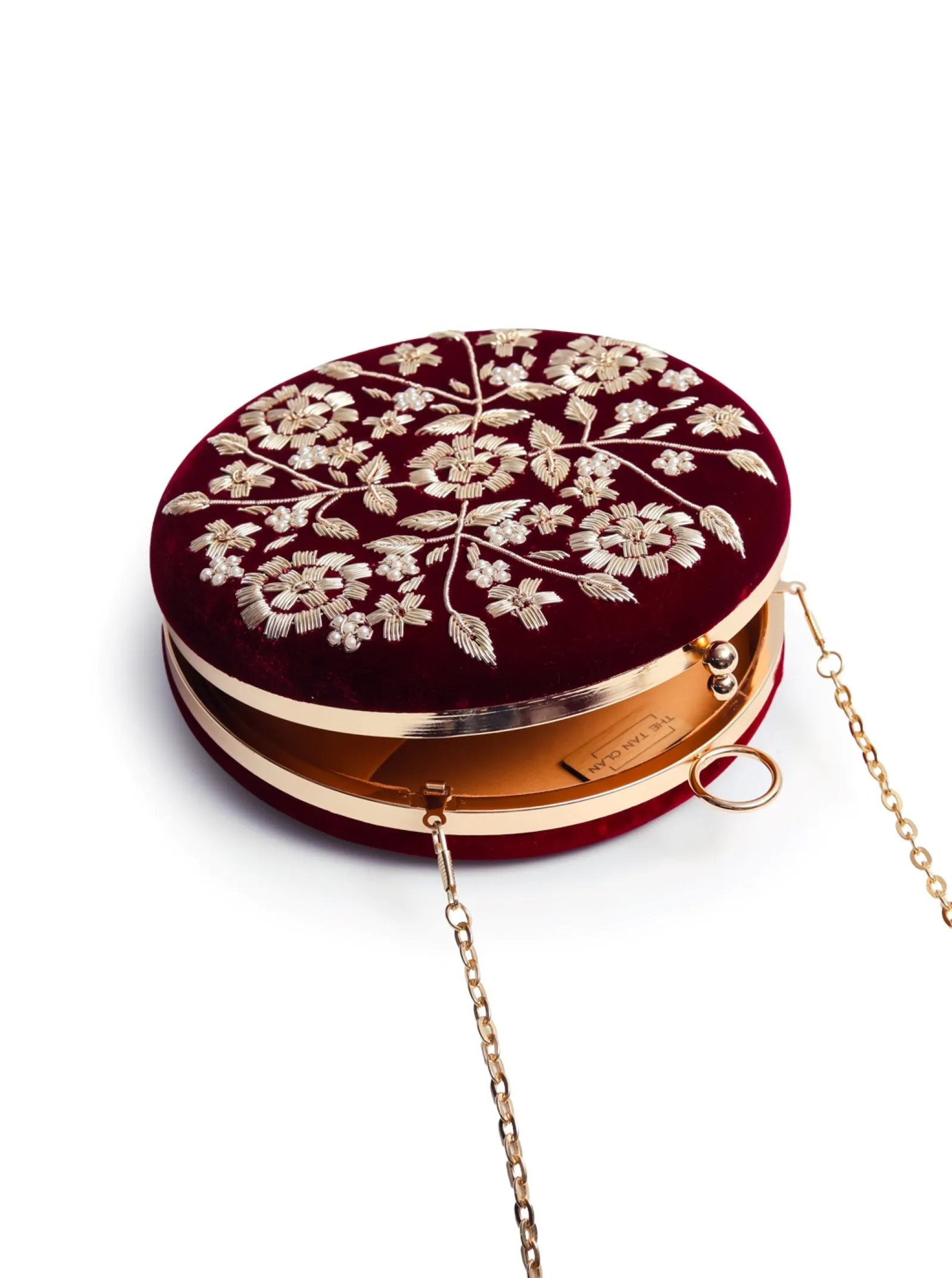 Shalimar Maroon Hand Embroidered Clutch