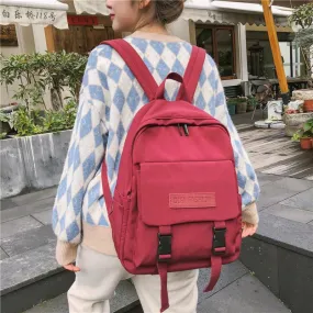 Women's Waterproof Nylon Backpack With Buckles