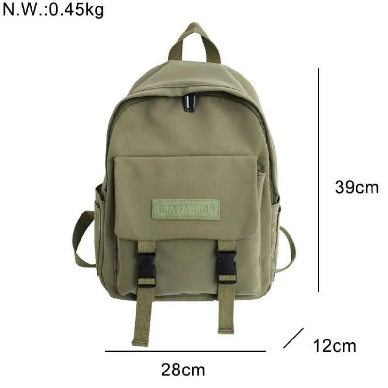 Women's Waterproof Nylon Backpack With Buckles