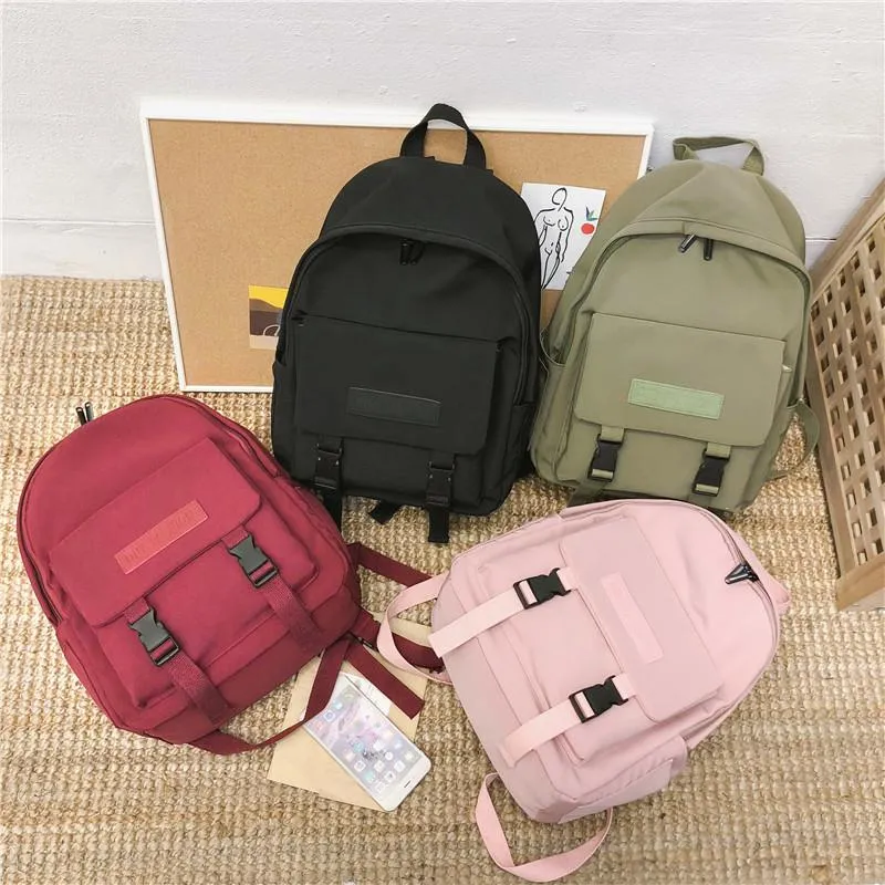 Women's Waterproof Nylon Backpack With Buckles