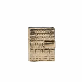 zip  compact wallet  gold patent